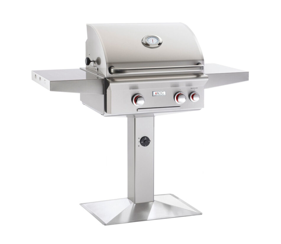 AOG Grills, 24NPL, 24X18" Patio Post Grill, With Lights, Backlit Knobs